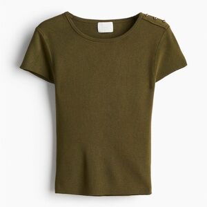 H&M  Ribbed Fitted T-shirt